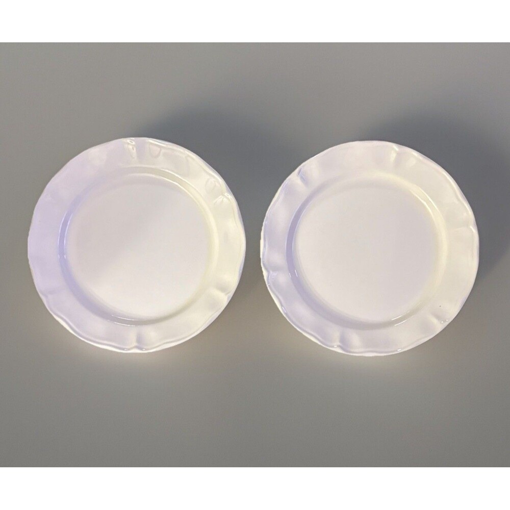Vintage Varages France Luberon White 10.5” Dinner Plates - Set Of 2